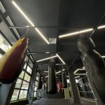 box terem általános világítás 4000K sorolható alumínium led lámpa belógatva box zsákok tartószerkezete fölé